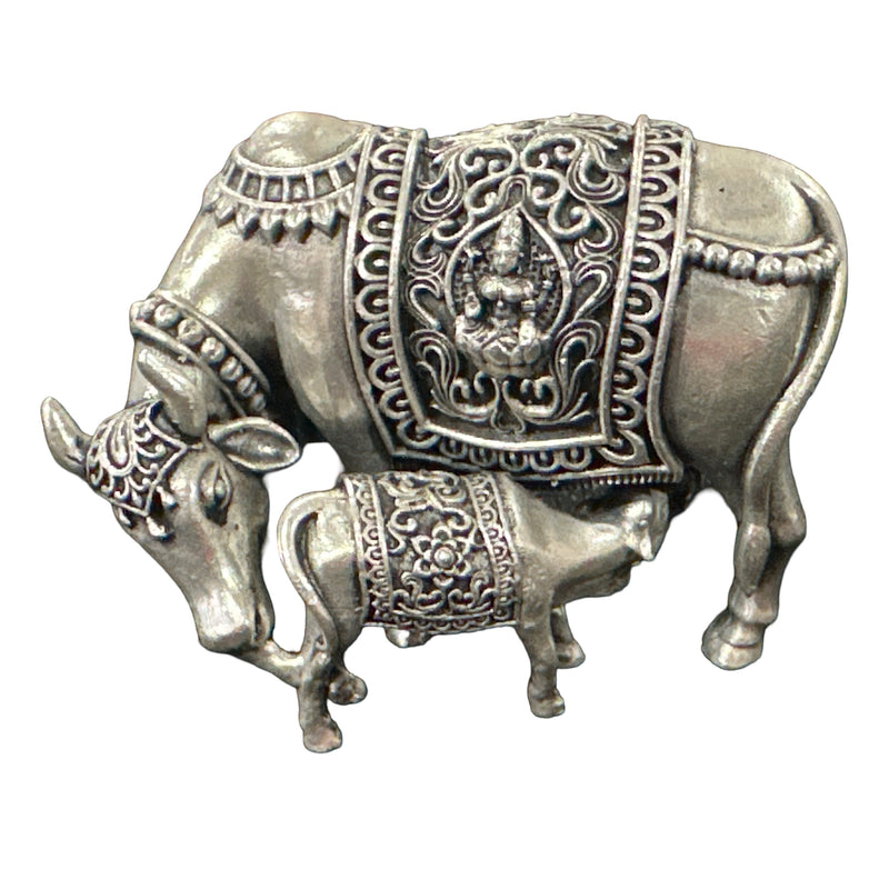 925 Sterling Silver Govt. Certified (Hallmarked) Solid Kamdhenu Cow (Figurine