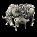 925 Sterling Silver Govt. Certified (Hallmarked) Solid Kamdhenu Cow  - 1.75-inch Tall (Figurine
