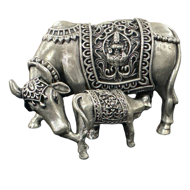 925 Sterling Silver Govt. Certified (Hallmarked) Solid Kamdhenu Cow (Figurine
