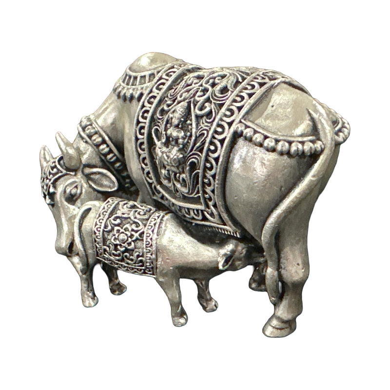 925 Sterling Silver Govt. Certified (Hallmarked) Solid Kamdhenu Cow (Figurine