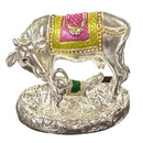 999 Pure Silver Kamdhenu Cow Statue - 2.5-inch Tall Idol / Murti (Figurine