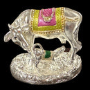 999 Pure Silver Kamdhenu Cow Statue - 2.5-inch Tall Idol / Murti (Figurine