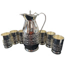 925 Sterling Silver Hallmarked 1200ml Water Pitcher & 225ml Six Tumbler Set