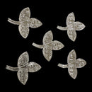750 Silver Religious 2.0 inch Bel Patra / Bilva Leaves (Pack of 5 Leaves) Set