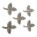 750 Silver Religious 2.0 inch Bel Patra / Bilva Leaves (Pack of 5 Leaves) Set