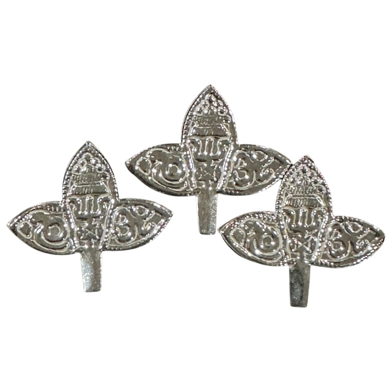 750 Silver Religious Small 1.0 inch Bel Patra / Bilva Leaves (Pack of 108 Leaves) Set