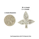 750 Silver Religious 1.5-inch Bel Patra / Bilva Leaves  Set (Pack of 54 Leaves)