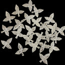 750 Silver Religious 1.5-inch Bel Patra / Bilva Leaves  Set (Pack of 54 Leaves)