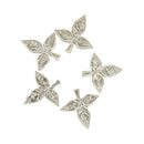 750 Silver Religious 1.5-inch Bel Patra / Bilva Leaves  Set (Pack of 54 Leaves)