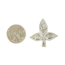750 Silver Religious 1.5-inch Bel Patra / Bilva Leaves  Set (Pack of 54 Leaves)