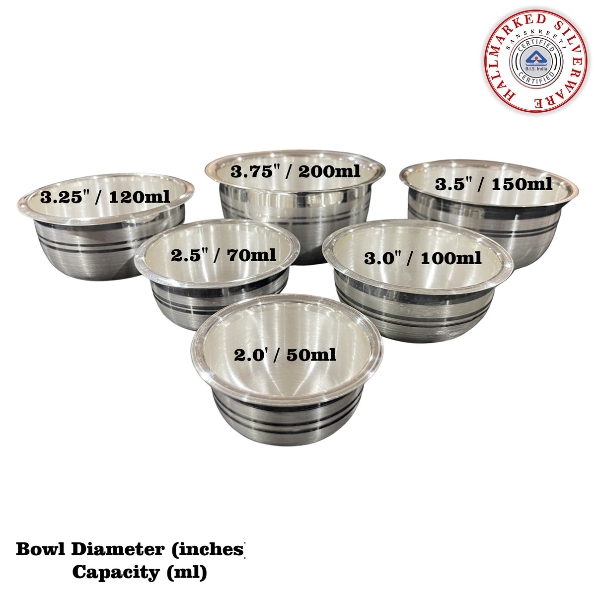 999 Pure Silver Hallmarked Bowl - Style#03