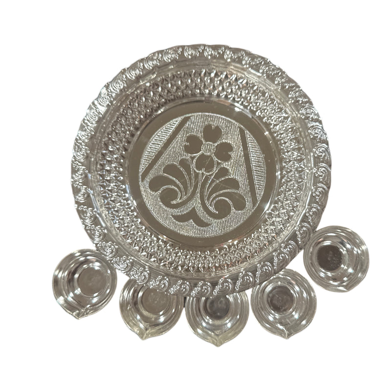 925 Sterling Silver Hallmarked Diwali Chirag Diya Set