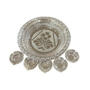 925 Sterling Silver Hallmarked Diwali 4.5 inch Chirag Diya Puja Set