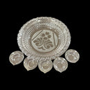 925 Sterling Silver Hallmarked Diwali 4.5 inch Chirag Diya Puja Set
