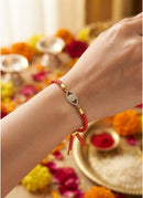 925 Sterling Silver Designer Bhaiya & Bhabhi Rakhi Set