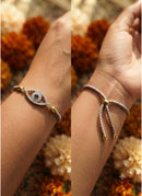925 Sterling Silver Designer Bhaiya & Bhabhi Rakhi Set