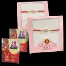 925 Sterling Silver Designer Bhaiya & Bhabhi Rakhi Set
