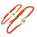 925 Sterling Silver Designer Bhaiya & Bhabhi Rakhi Set