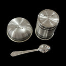 999 Pure Silver Hallmarked 150ml Glass, 120ml Bowl & Spoon Set for Kids - Designer Set