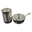 999 Pure Silver Hallmarked 250ml Glass, 180ml Bowl & Spoon for Kids - Designer Set