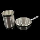 999 Pure Silver Hallmarked 250ml Glass, 180ml Bowl & Spoon for Kids - Designer Set