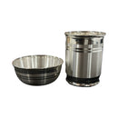 999 Pure Silver Hallmarked 150ml Glass & 120ml Bowl Set - Designer Set