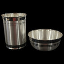 999 Pure Silver Hallmarked 250ml Glass & 180ml Bowl Set - Designer Set
