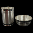 999 Pure Silver Hallmarked 250ml Glass & 180ml Bowl Set - Designer Set