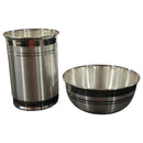 999 Pure Silver Hallmarked 250ml Glass & 180ml Bowl Set - Designer Set