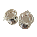 925 Sterling Silver Hallmarked One Star Diya (Kundulu / Vilakku) Pair
