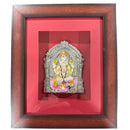 999 Pure Silver Lord Ganesha Mural – 11-inch Tall Frame