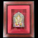 999 Pure Silver Lord Ganesha Mural – 11-inch Tall Frame