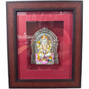 999 Pure Silver Lord Ganesha Mural – 11-inch Tall Frame