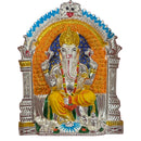 999 Pure Silver Lord Ganesha Mural – 11-inch Tall Frame