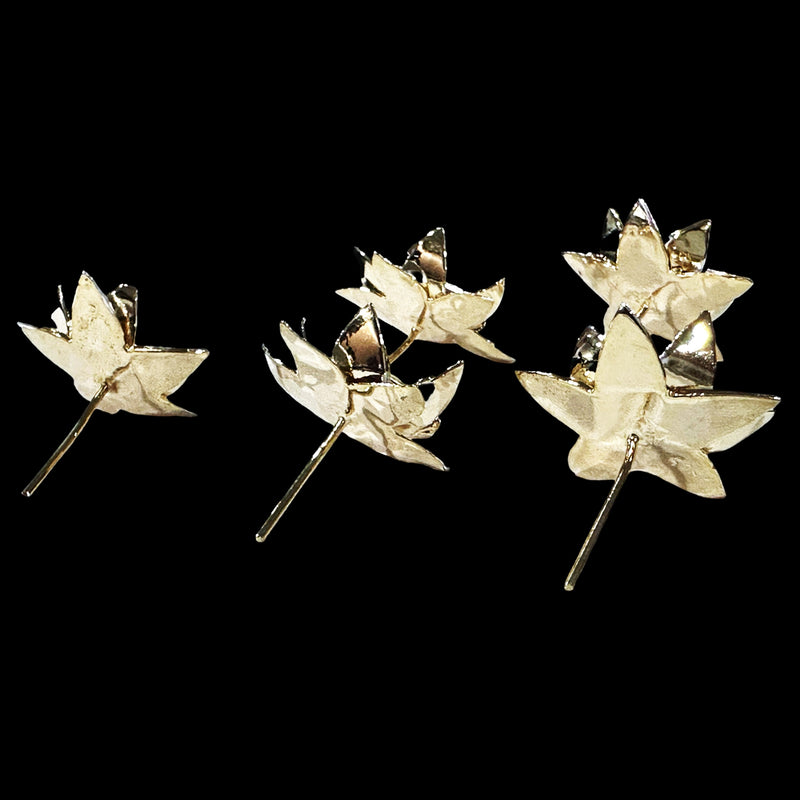 750 Silver Religious Golden Lotus Flower (Pack of 5 Flowers) Set