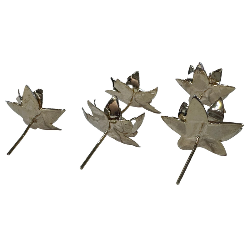 750 Silver Religious Golden Lotus Flower (Pack of 5 Flowers) Set