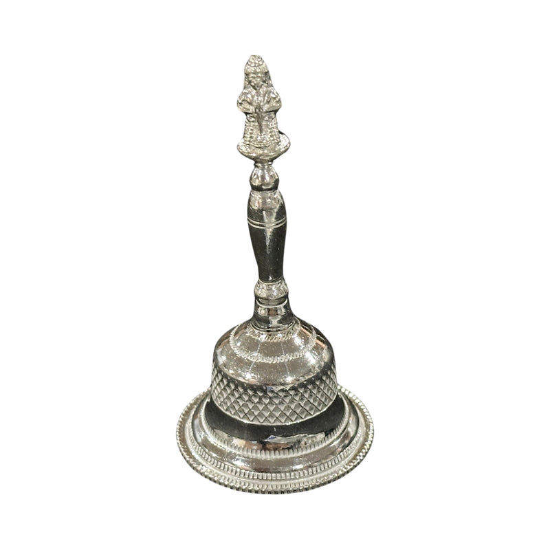 925 Sterling Silver Hallmarked Hanuman Handle Puja Bell