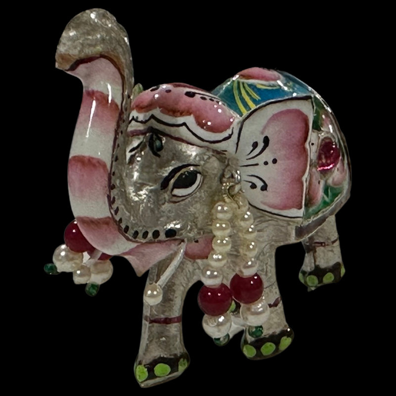 925 Sterling Silver handcrafted 2.5-inch long Meena Elephant