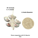 750 Silver Religious Hibiscus Flower Set (Pack of 5 Flowers)