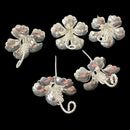 750 Silver Religious Hibiscus Flower Set (Pack of 5 Flowers)