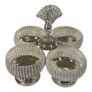 925 Sterling Silver Hallmarked 3.75x3.75 inch Kumkum / Puja bowls Four Pot Set  - 3.75x3.75x4 Style