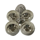 925 Sterling Silver Hallmarked 3.75x3.75 inch Kumkum / Puja bowls Four Pot Set  - 3.75x3.75x4 Style