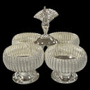 925 Sterling Silver Hallmarked 3.75x3.75 inch Kumkum / Puja bowls Four Pot Set  - 3.75x3.75x4 Style
