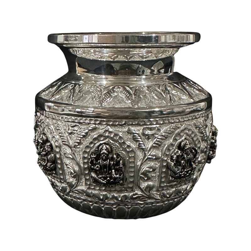 925 Sterling Silver Hallmarked Ashtha Lakshmi Puja Kalash - Style