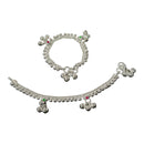 700 Silver Kids Traditional Meena Ball Anklet - Style