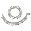 700 Silver Kids Traditional Designer Meena Anklet  - Style