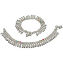 700 Silver Kids Traditional Designer Meena Anklet  - Style