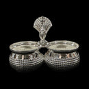 925 Sterling Silver 2.5x1.25 inch Hallmarked Kumkum / Puja Two bowl set  - 2.5x1.25x2 Style