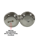 925 Sterling Silver 2.5x1.25 inch Hallmarked Kumkum / Puja Two bowl set  - 2.5x1.25x2 Style