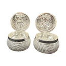 925 Sterling Silver Hallmarked 1.25x1.25 inch Ganesh Lakshmi Kumkum / Puja Box Set -20 ml – Style